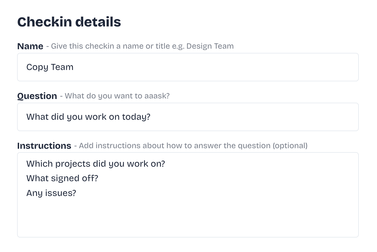 Checkin Details
